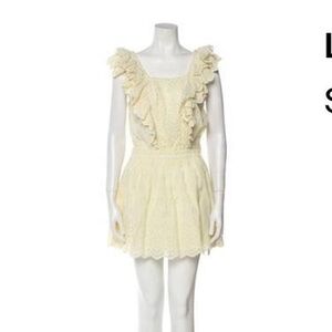loveshackfancy Ruffled Lace mini Dress butter yellow